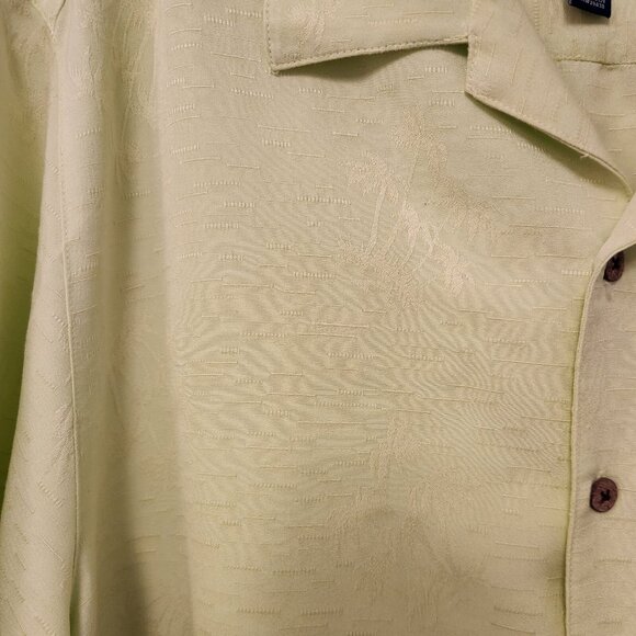 Havana Jacks Cafe Hawaiian Shirt Yellow Palm‎ Trees Embroidered Button Up Large - Picture 6 of 15